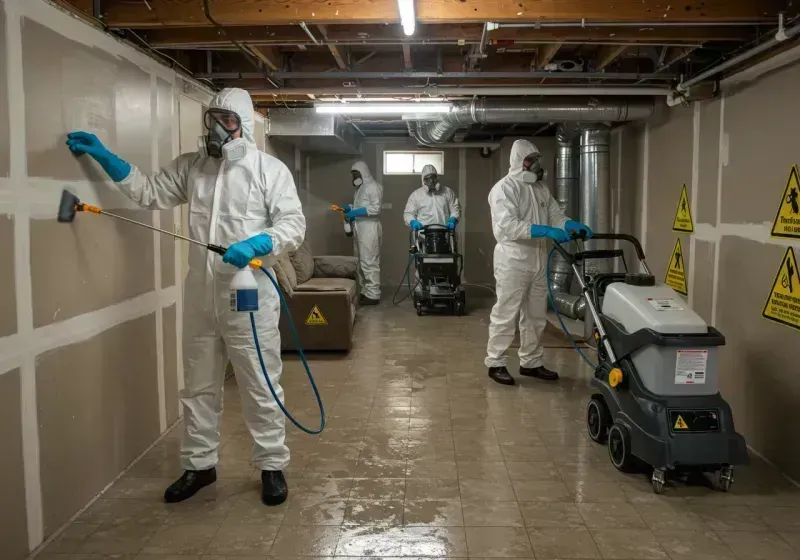 Basement Moisture Removal and Structural Drying process in Louisville, NE